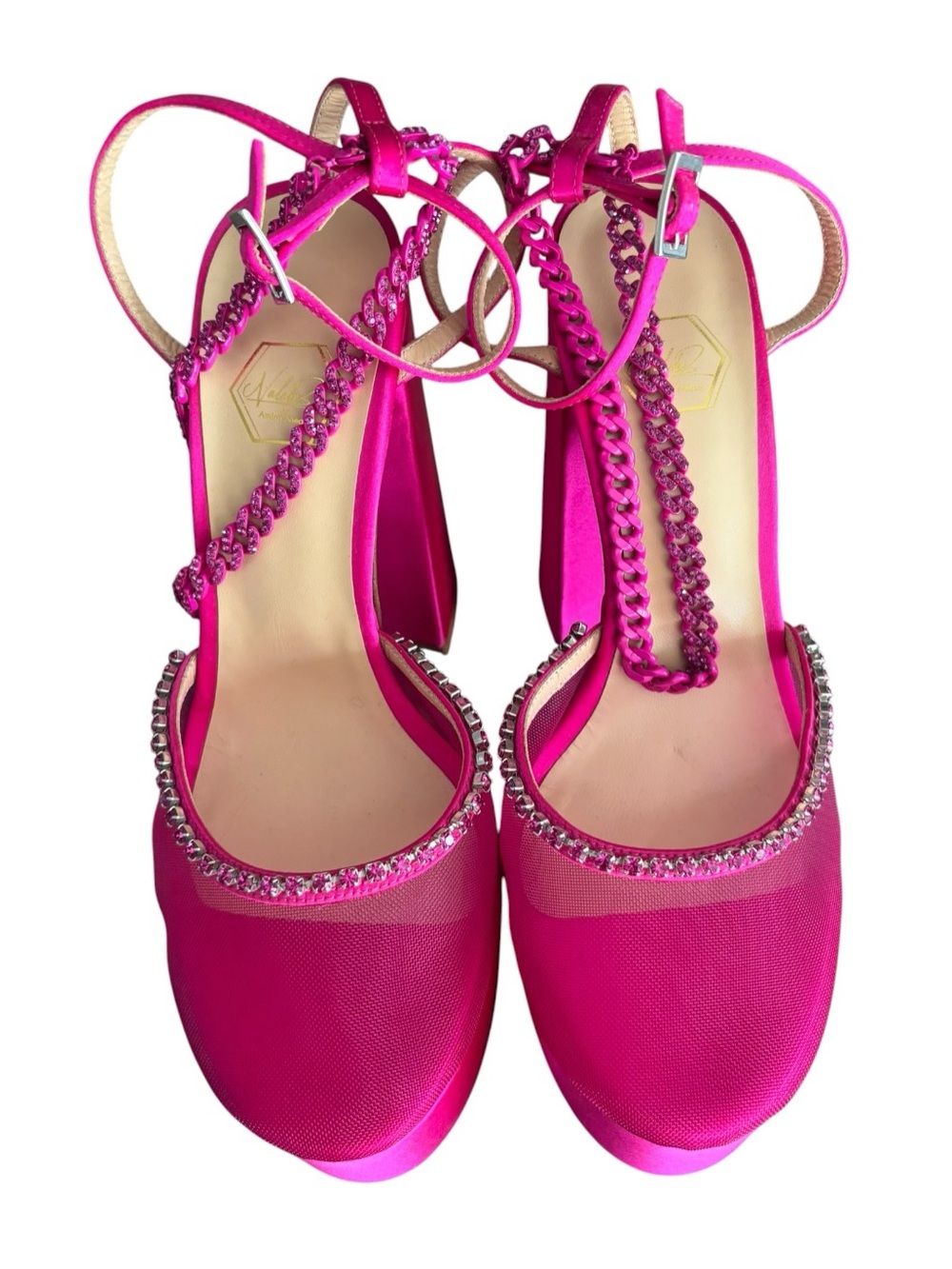Nalebe Stellar Satin Platform Sandals - Picture 4 of 10